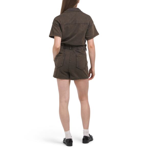 NWT LE LIS Women's Cotton Blend Smocked Waist Short Sleeve Romper - Picture 4 of 7